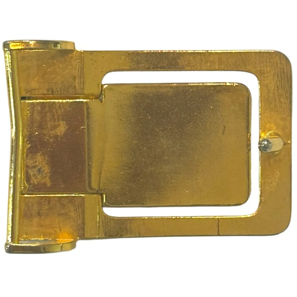 CHRISTIAN‎ DIOR Vintage Gold Toned  Silver 1.75 inch Belt Buckle